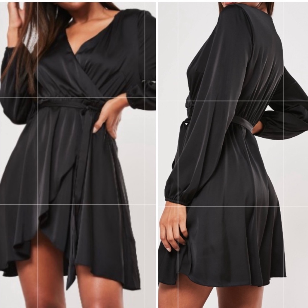 Missguided Dress Tall Front Wrap Dress With Dress
